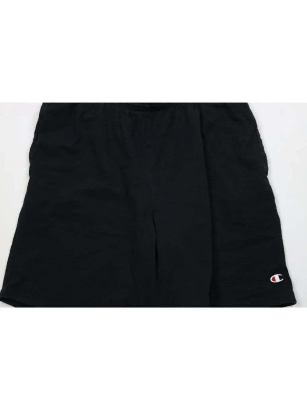 Vtg Champion Mens Large Faded Classic Logo Above Knee Dad Shorts Black Cotton